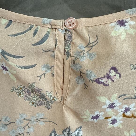 Harpa Peach Pink Floral Bell Sleeve‎ Blouse Boho Romantic Top Size Medium - Picture 9 of 12